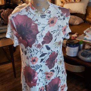 Floral earth tones thin shirt